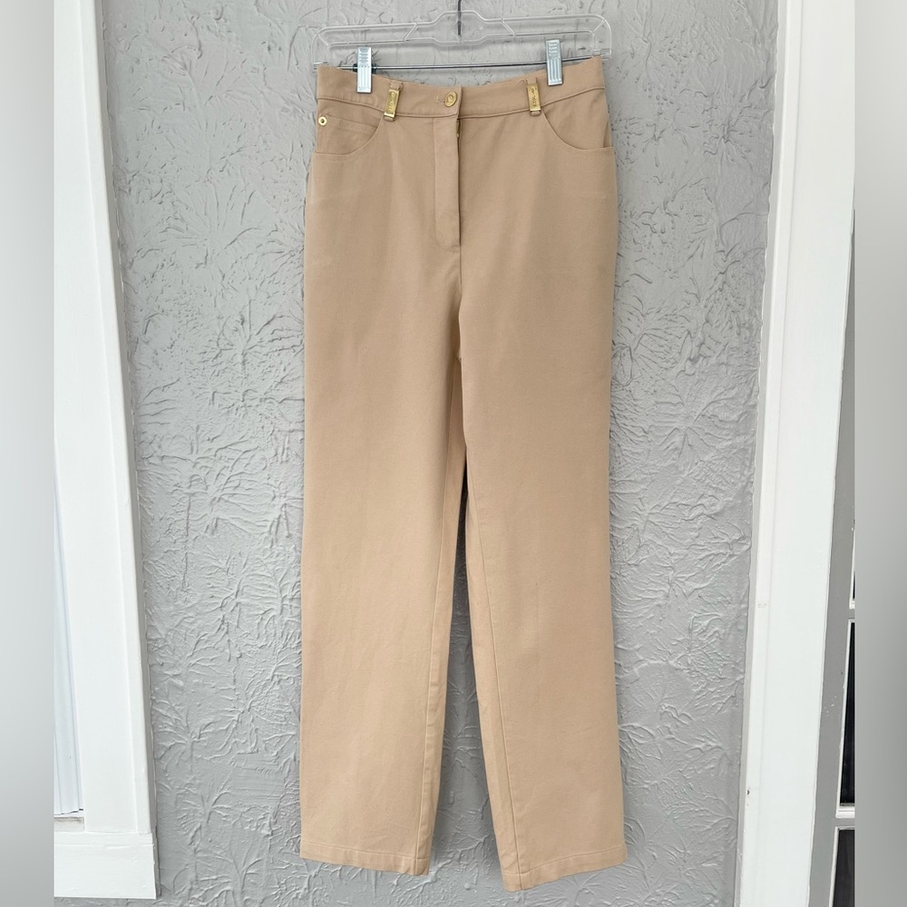 St. John Sport Classic Straight Leg Khaki Pants Size 4